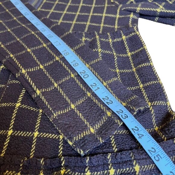 Oddy Plaid Ruffle Zip Up Jacket Chestnut Brown / Gold Windowpane Size Small - Picture 14 of 15